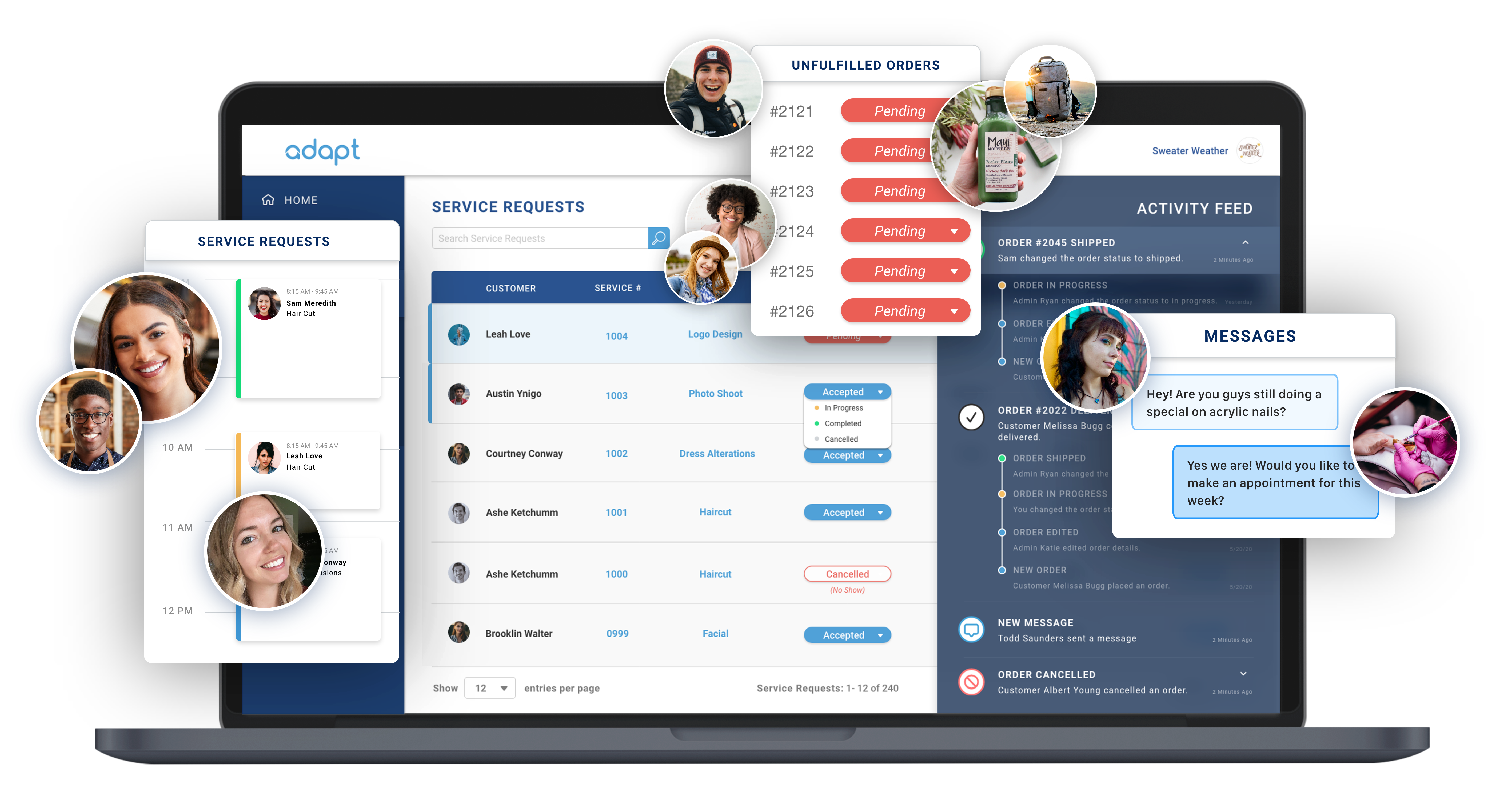 mockups of Adapt connect